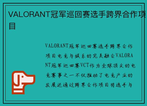 VALORANT冠军巡回赛选手跨界合作项目